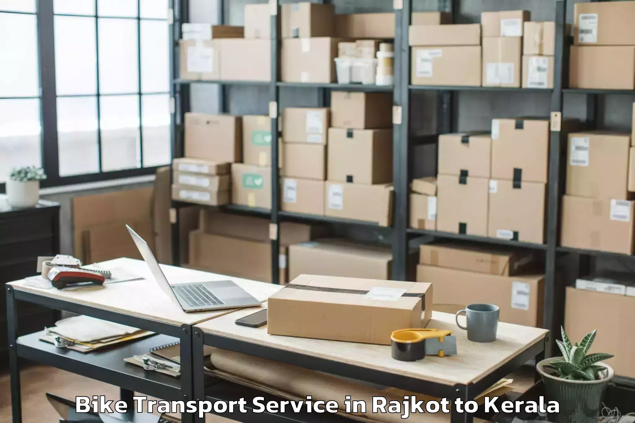 Book Your Rajkot to Kollam Bike Transport Today